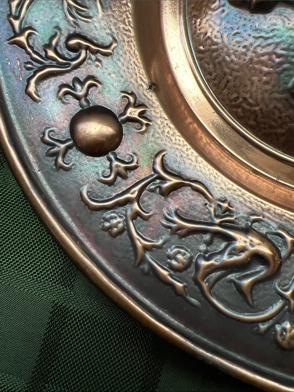 Vintage Decorative Horse Medallion Wall Plate - Copper Finish - Picture 6 of 11